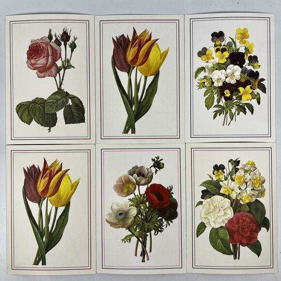 Vintage Pierre-Joseph Redoute' Botanical Flower Art Print Greeting Cards - 12 - Picture 2 of 3
